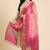 Banarasi pure chiffon silk dupatta in rani pink colour with zari work