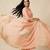 Banarasi pure munga silk dupatta in peach colour with floral rangkart work
