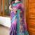 Purple Color Printed,zari border Work Silk Blend Saree