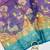 Purple Color Printed,zari border Work Silk Blend Saree
