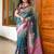 Wine Color Printed,zari border Work Silk Blend Saree
