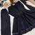 Girls black roman silk pleated anarkali kurta with palazzo & dupatta set