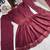 Girls maroon roman silk pleated anarkali kurta with palazzo & dupatta set