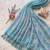 Blue Color  Multicolor floral embroidery Work Silk Blend Saree