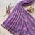 Lavender Color  Multicolor floral embroidery Work Silk Blend Saree