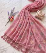 Pink Color  Multicolor floral embroidery Work Silk Blend Saree
