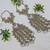 White stone ad stone & agate stone haath phool (hath panja), antique gold plated