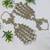 White stone ad stone & agate stone haath phool (hath panja), antique gold plated