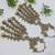 Lct stone ad stone & agate stone haath phool (hath panja), antique gold plated