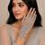 White ad stone & agate stone haath phool (hath panja), rhodium gold plated