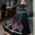 Black Lace Work Marble Lehenga Choli Set with Sheer Tunic Fully Stitched Festive Wear Lehenga with Blouse