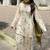 Green printed cameric cotton full stitched farshi salwar suit set