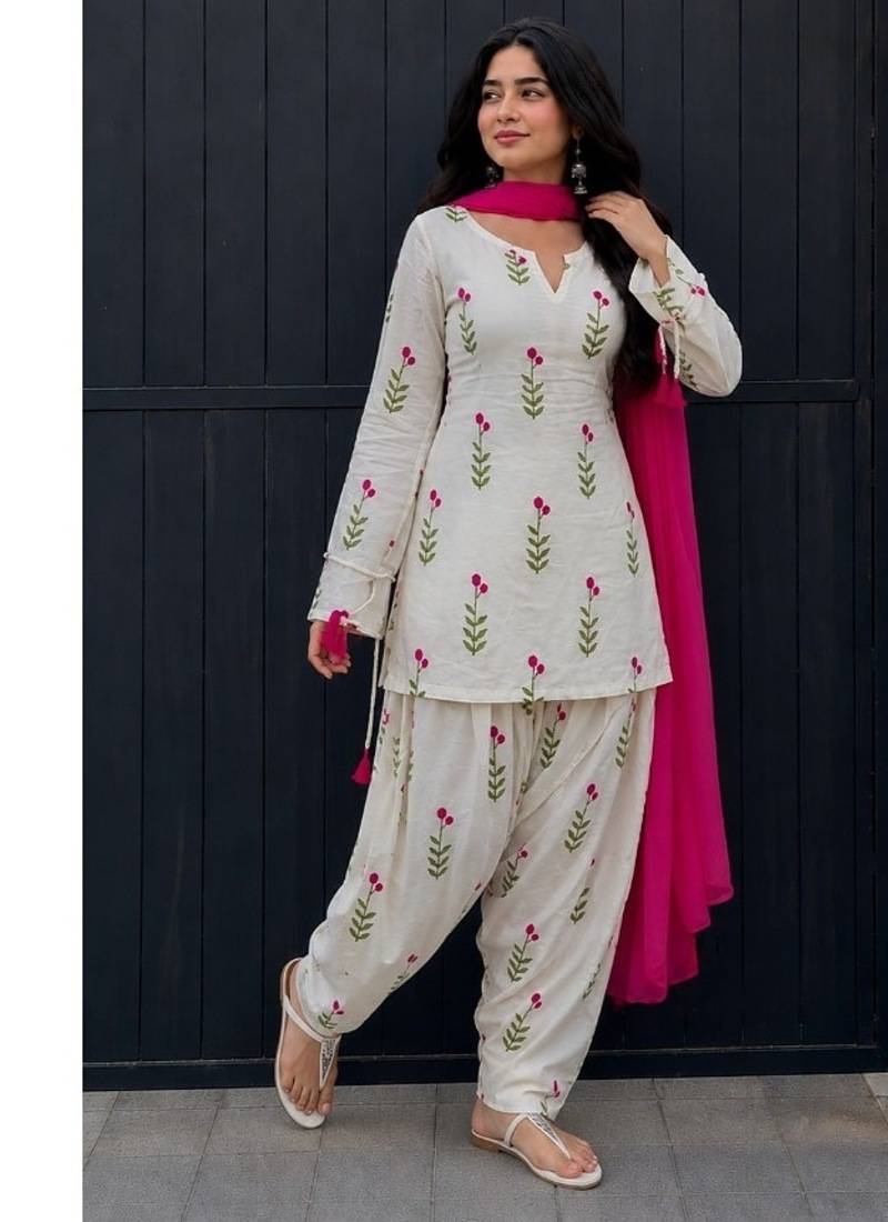 Piuk printed cameric cotton full stitched farshi salwar suit set