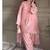 Baby pink embroidery gimmy silk full stitched farshi salwar suit set