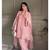 Baby pink embroidery gimmy silk full stitched farshi salwar suit set