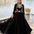 Black Gamthi Work Mirror Rayon Navratri  Lehenga Choli With Jacket Set
