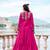 Pink Gamthi Work Mirror Detailed Pure Rayon Navratri Lehenga Choli With Jacket Set