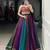 Multicolor Gamthi Mirror Work Georgette Navratri Lehenga Choli with Blouse