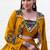 Mustard Yellow Gamthi Work Mirror Detailed Pure Rayon Navratri Lehenga Choli With Jacket Set