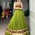 Olive Green Zari Weaving Cotton Navratri Lehenga Choli with Cowrie Lace Blouse
