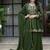 Green embroidery crunchy silk full stitched sharara palazzo suit set