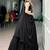 Black Lotus Handwork Lehenga Choli with Long Jacket Set