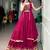 Rani Pink Gamthi Work Georgette Navratri Lehenga Choli with Long Koti