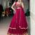 Rani Pink Gamthi Work Georgette Navratri Lehenga Choli with Long Koti