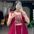 Rani Pink Gamthi Work Georgette Navratri Lehenga Choli with Long Koti