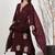 Maroon silk blend embroidered kurta set