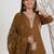 Brown silk blend embroidered kurta set