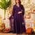 Purple chanderi embroidered kurta set