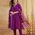 Purple rayon embroidered kurta set