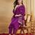 Purple rayon embroidered kurta set