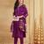 Purple rayon embroidered kurta set