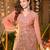 Peach silk blend embroidered kurta set