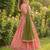 Pink silk blend printed kurta set