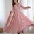 pink faux georgette embroidered flared gown set