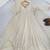 Cream faux georgette gota flared gown set