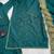 Teal green silk blend embroidered palazzo set