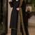 Black silk blend embroidered palazzo set