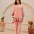 Peach chanderi embroidered kurta set