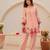 Peach chanderi embroidered kurta set