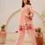 Peach chanderi embroidered kurta set