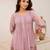 Lavender chanderi embroidered kurta set