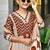 Beige cotton silk printed kurta set