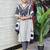 White cotton silk printed kurta set