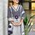 White cotton silk printed kurta set
