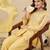 Yellow silk blend embroidered kurta set
