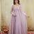 Lavender organza embroidered anarkali set